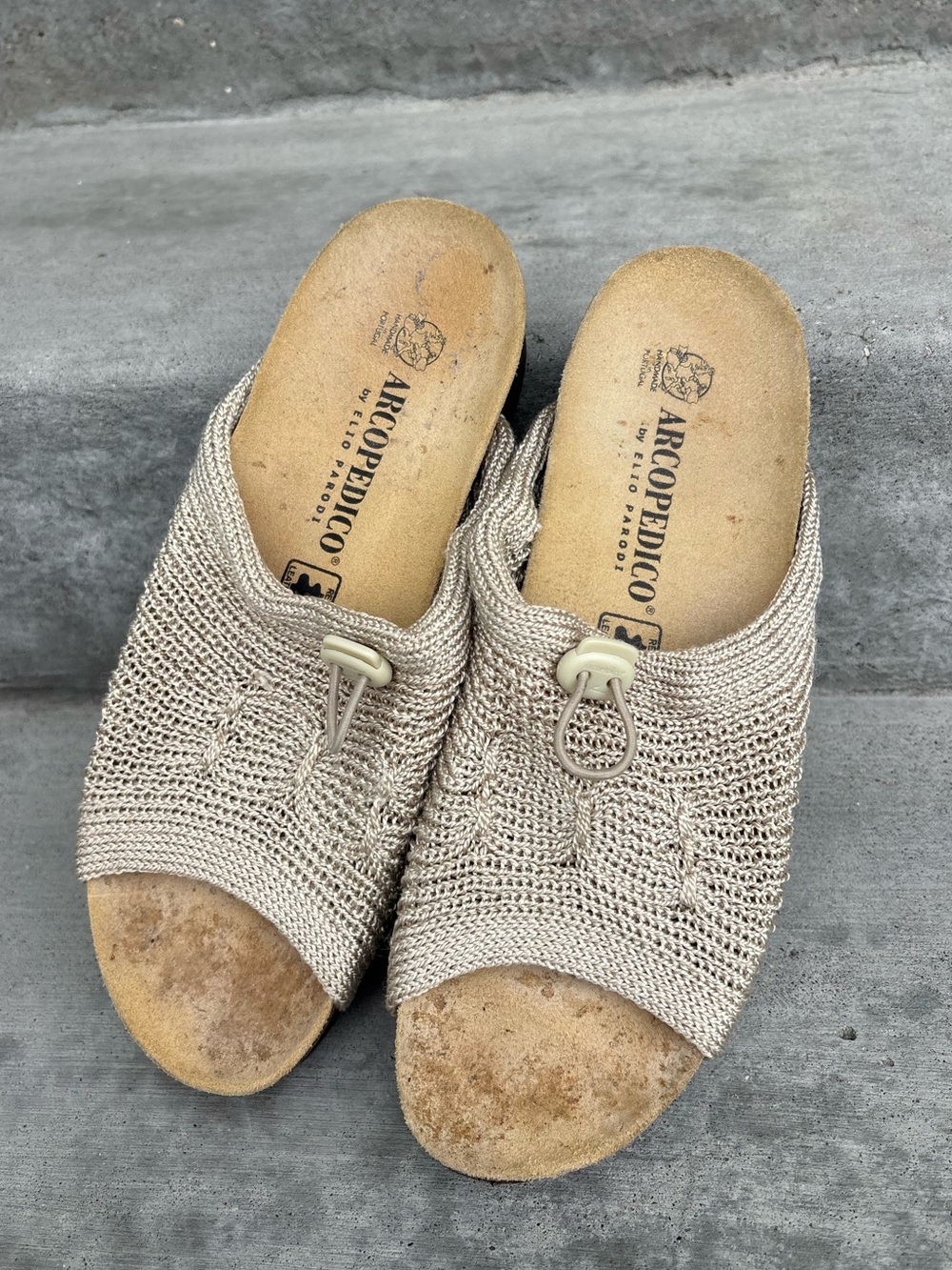 Arcopedico by Elio Parodi Beige Knit Slide Sandals EU 39 - Picture 4 of 10